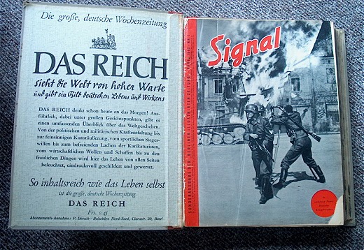 Signal binder with advertisement for Das Reich